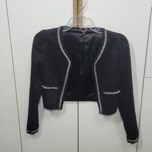 Guess Cropped Long Sleeves Jacket Women's Size XS Black